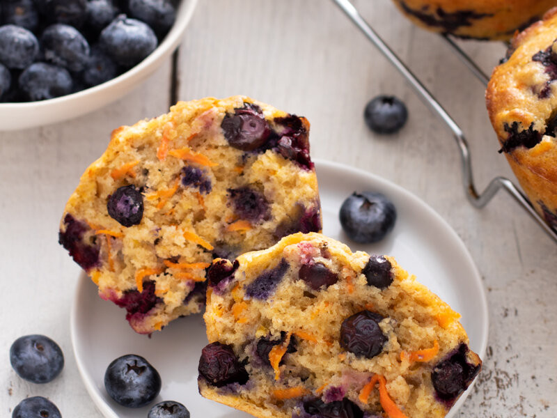 Sweet Potato Blueberry Yogurt Muffins