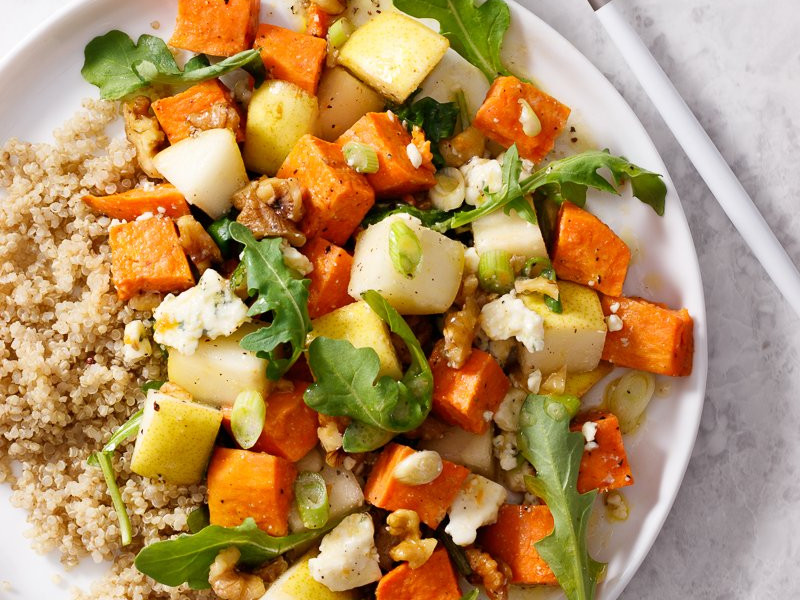 Sweet Potato Salad with Pears and Walnuts