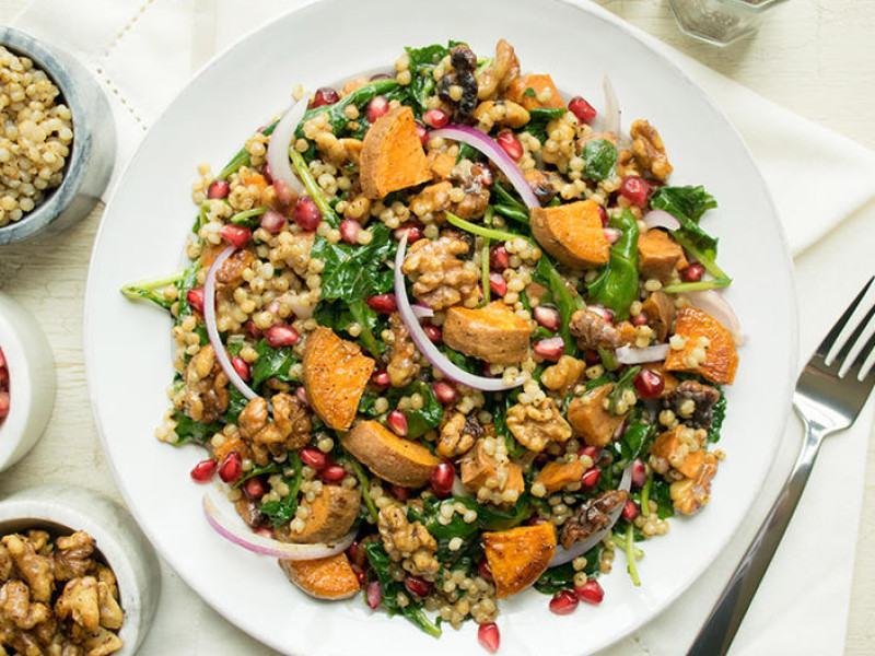 Sweet Potato, Sorghum, and Pomegranate Salad