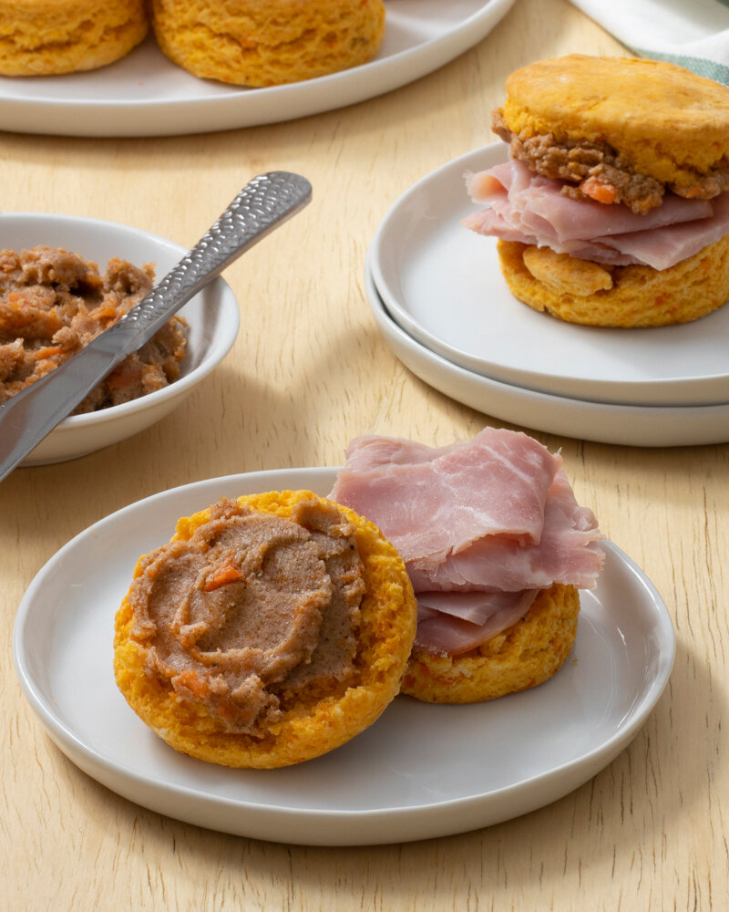 Recipe Info Sweet Potato Biscuit Sandwiches with Spiced Sweet Potato Butter